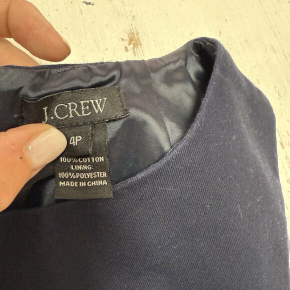 J. Crew Sheath Dress Size 4 Petite Cotton Retro Pinafore Button Waist Twill - Picture 11 of 11